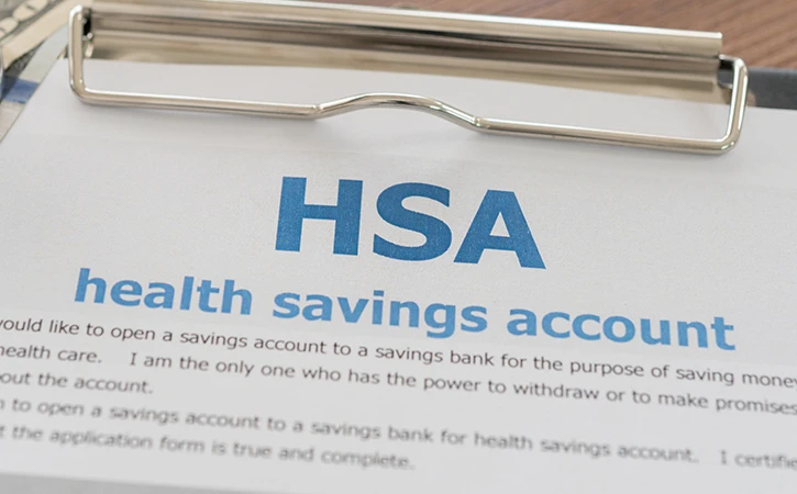 HSA paperwork on a clipboard