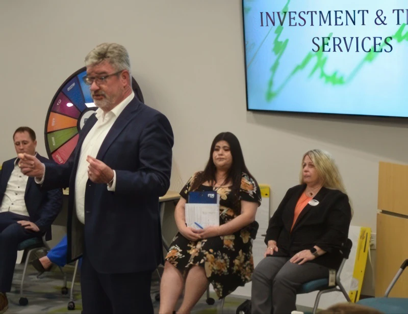 F&M Trust employees presenting.