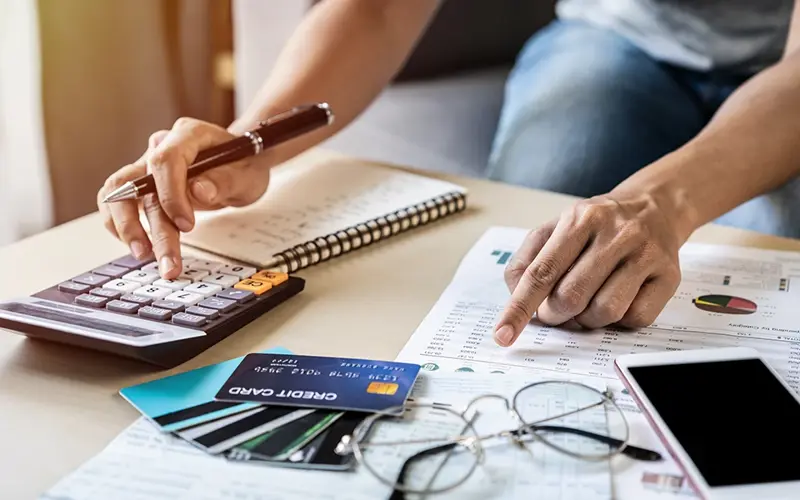 person reviewing financials