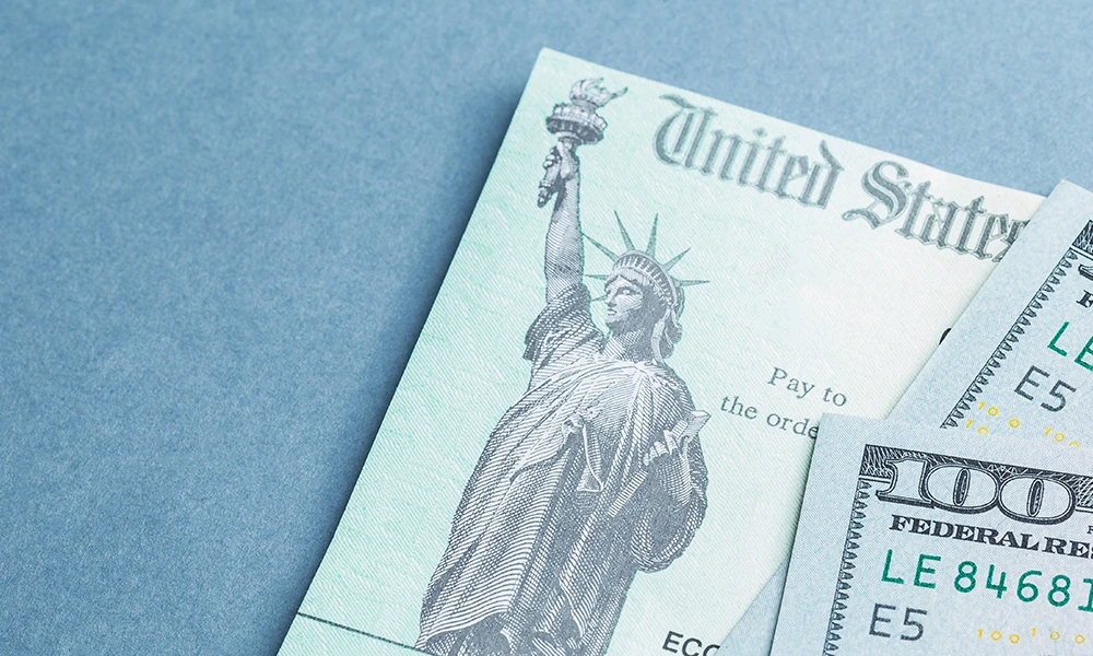 cash and United States Treasury check