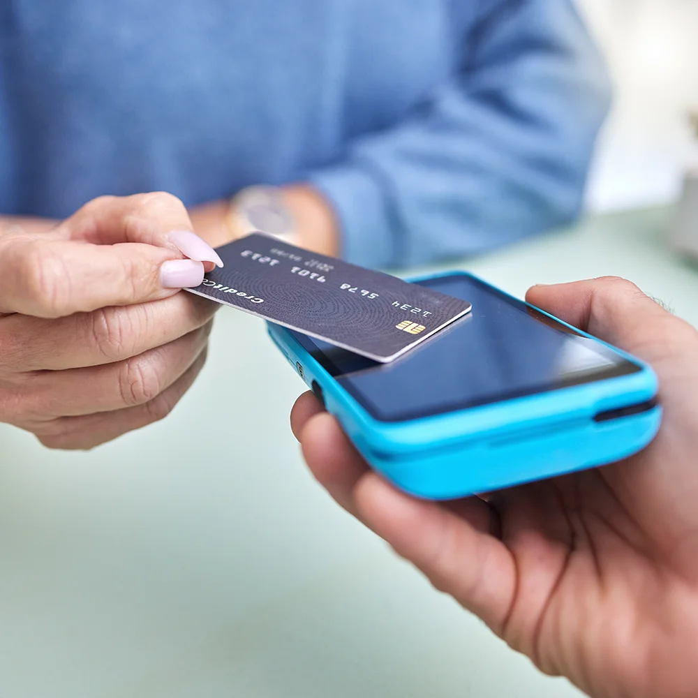 Shopping, hands or payment with a credit card by a customer checkout 