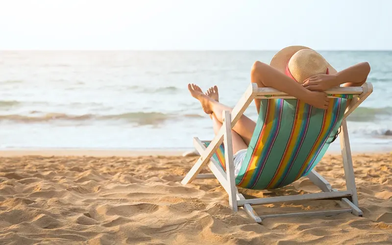 woman relaxing on a beach