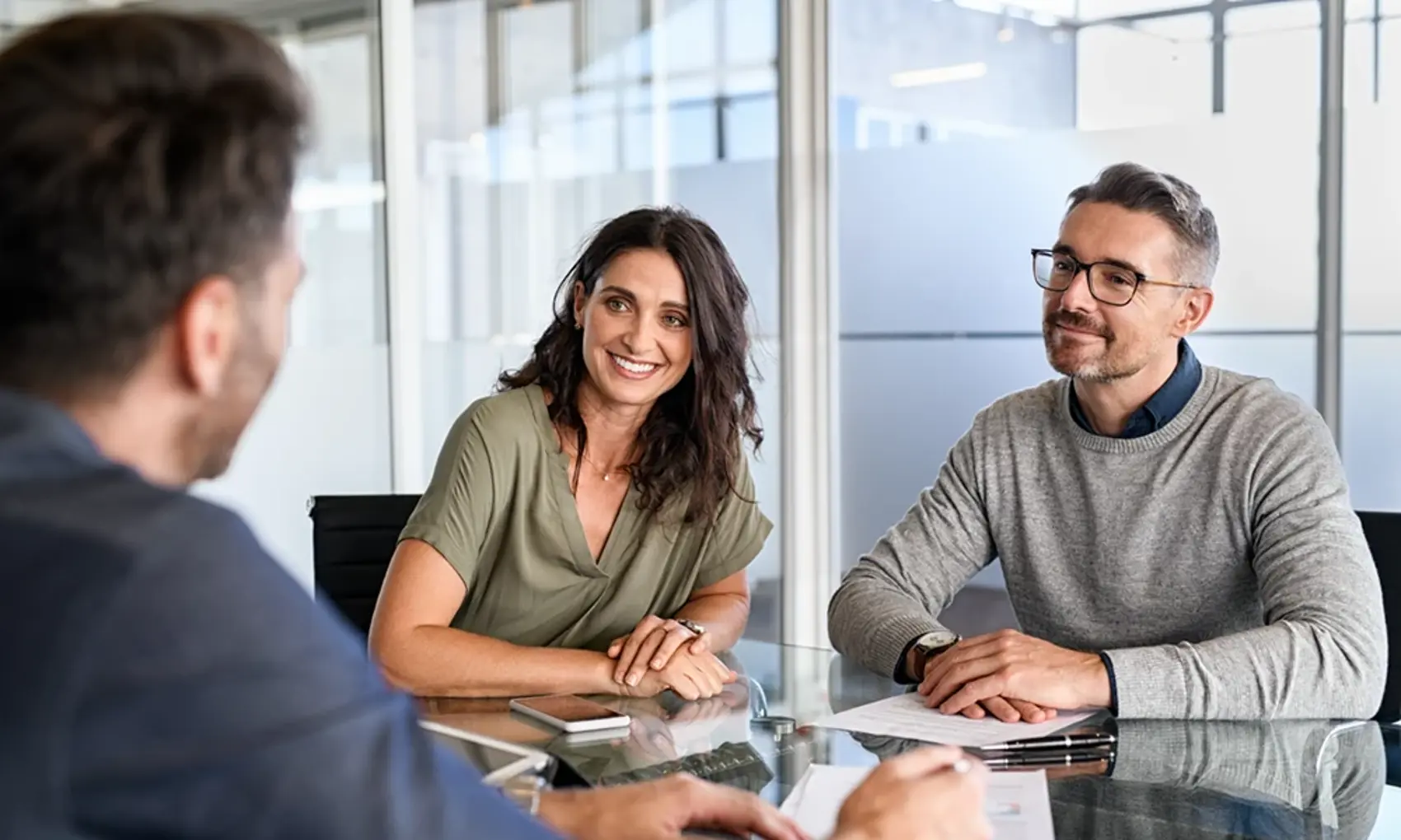 Man and woman meeting with consultant