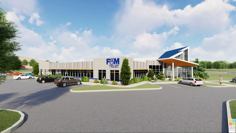 rendition of new F&M Trust building