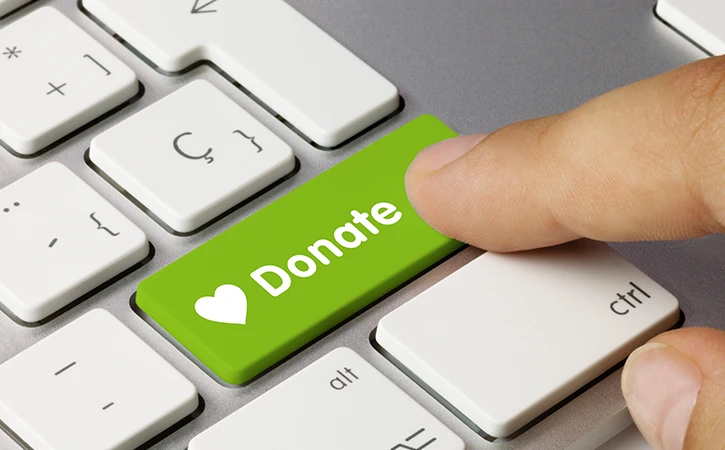 digital illustration of a keyboard with a Donate button