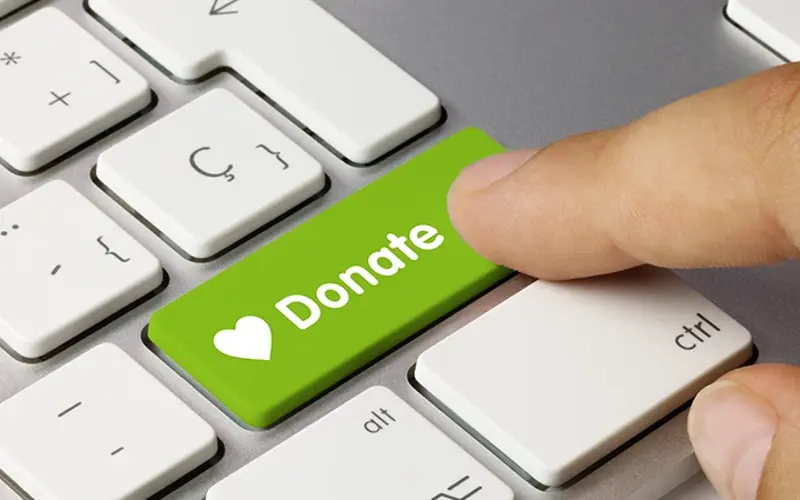 digital illustration of a keyboard with a Donate button