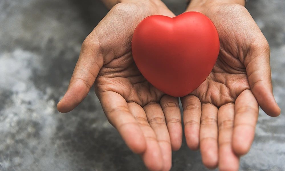 hands holding a heart shaped object