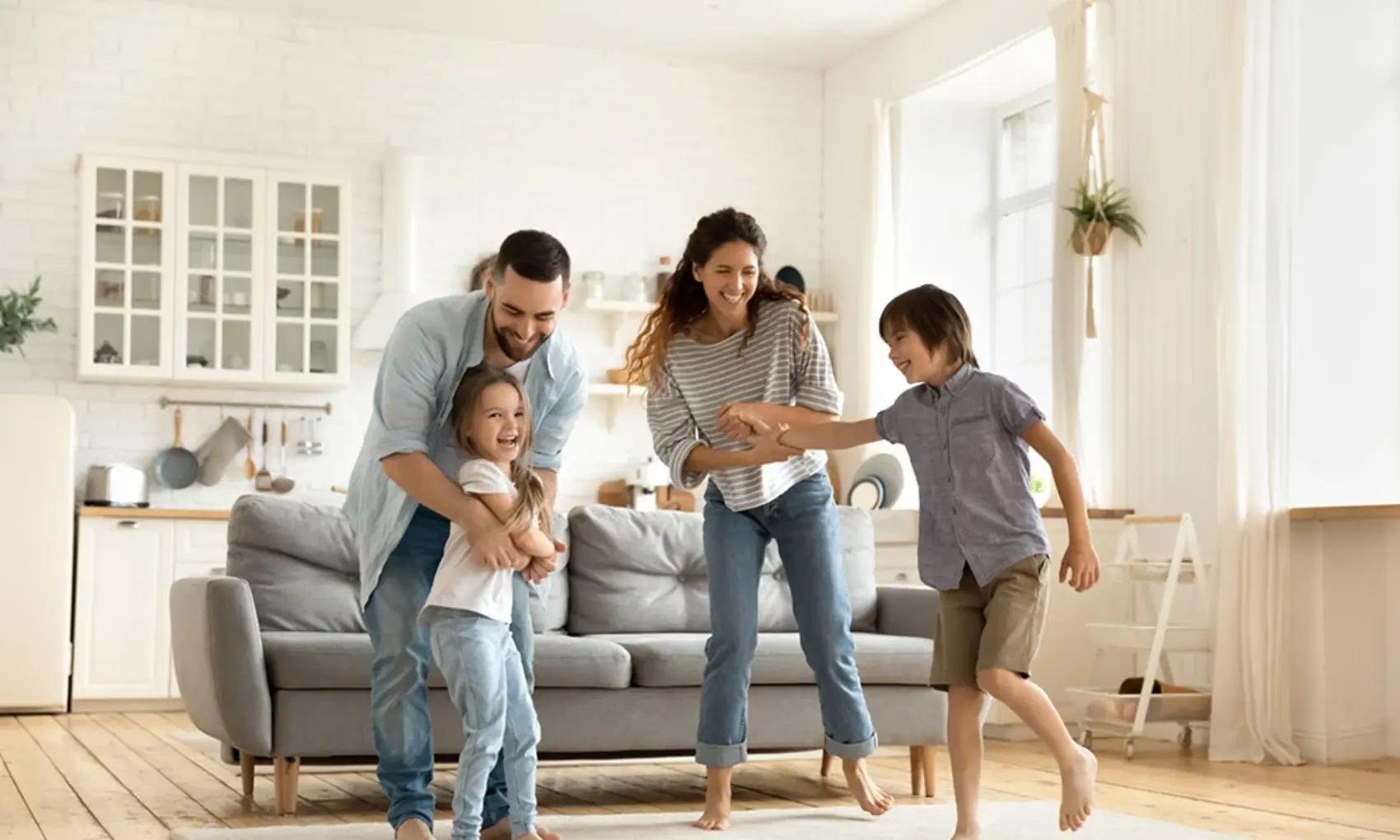 Family in living room