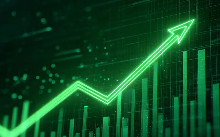 digital illustration of a market rate increasing