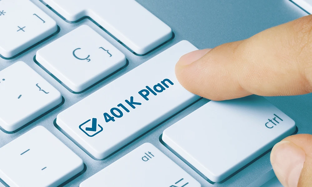digital illustration of a keyboard that says 401k Plan
