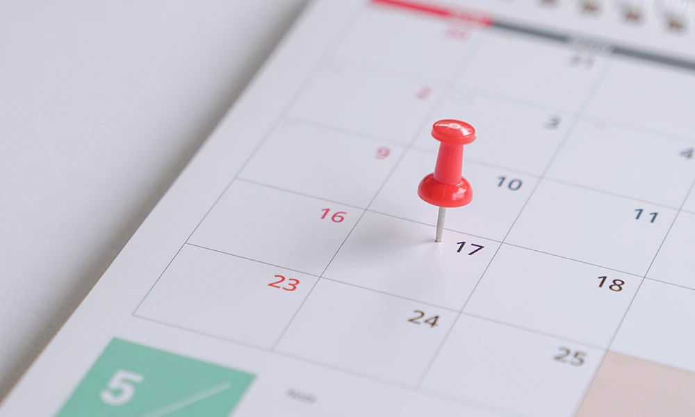 a pin on the date May 17th