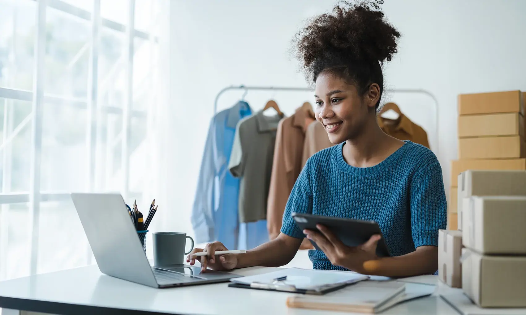 Woman start up small business owner at workplace