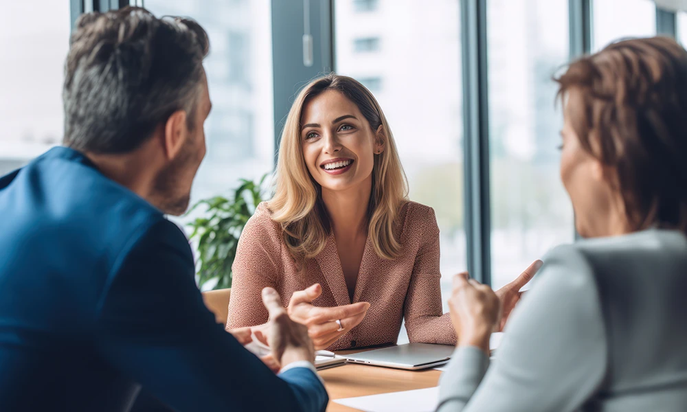 financial advisor speaks to husband and wife