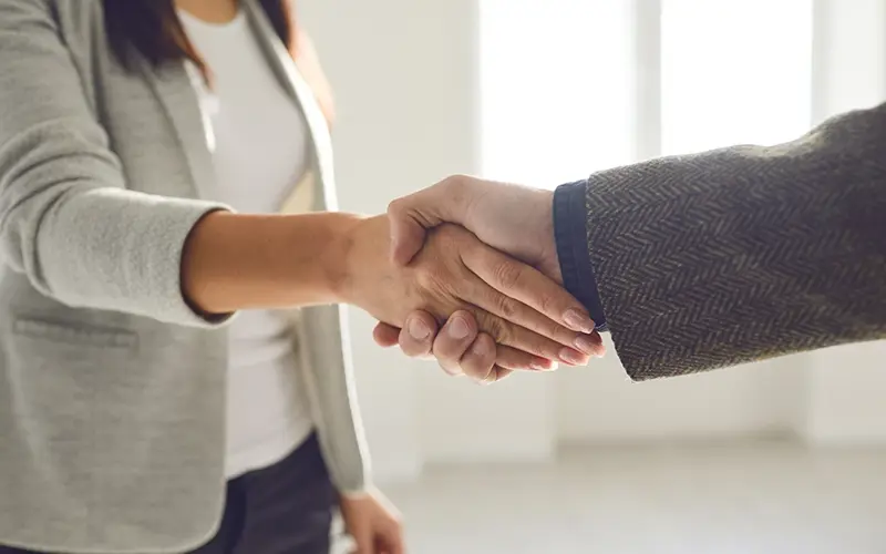 two business people shaking hands